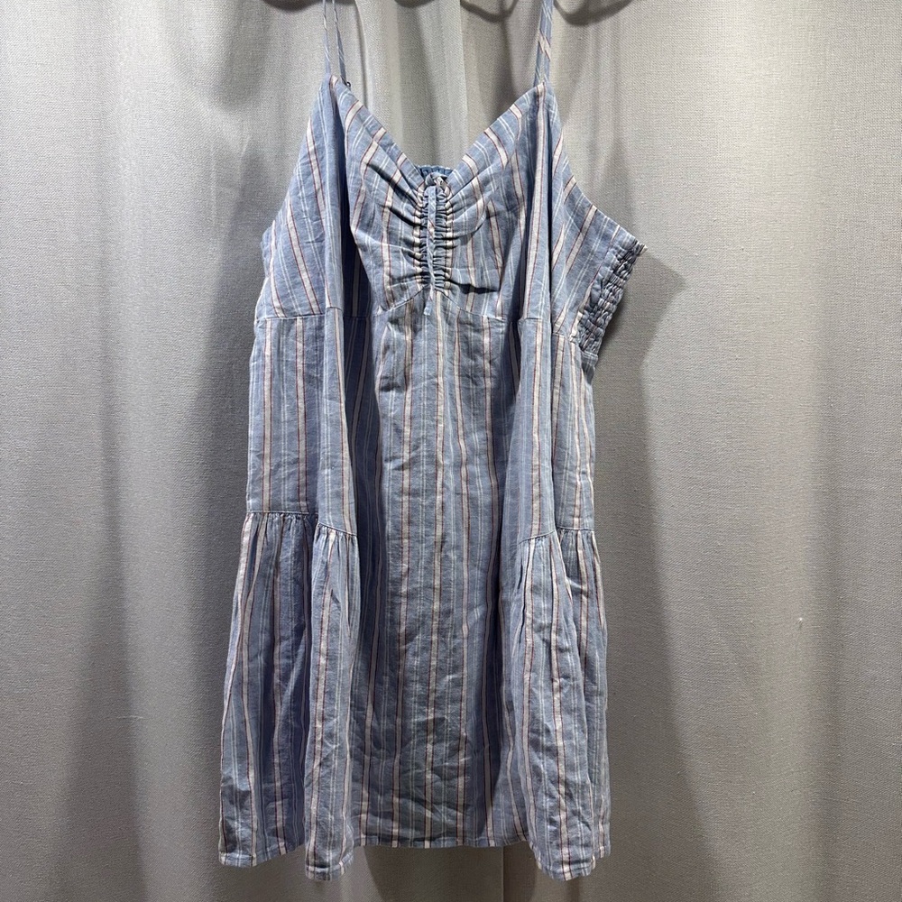 aerie Blue and White Striped Mini Dress